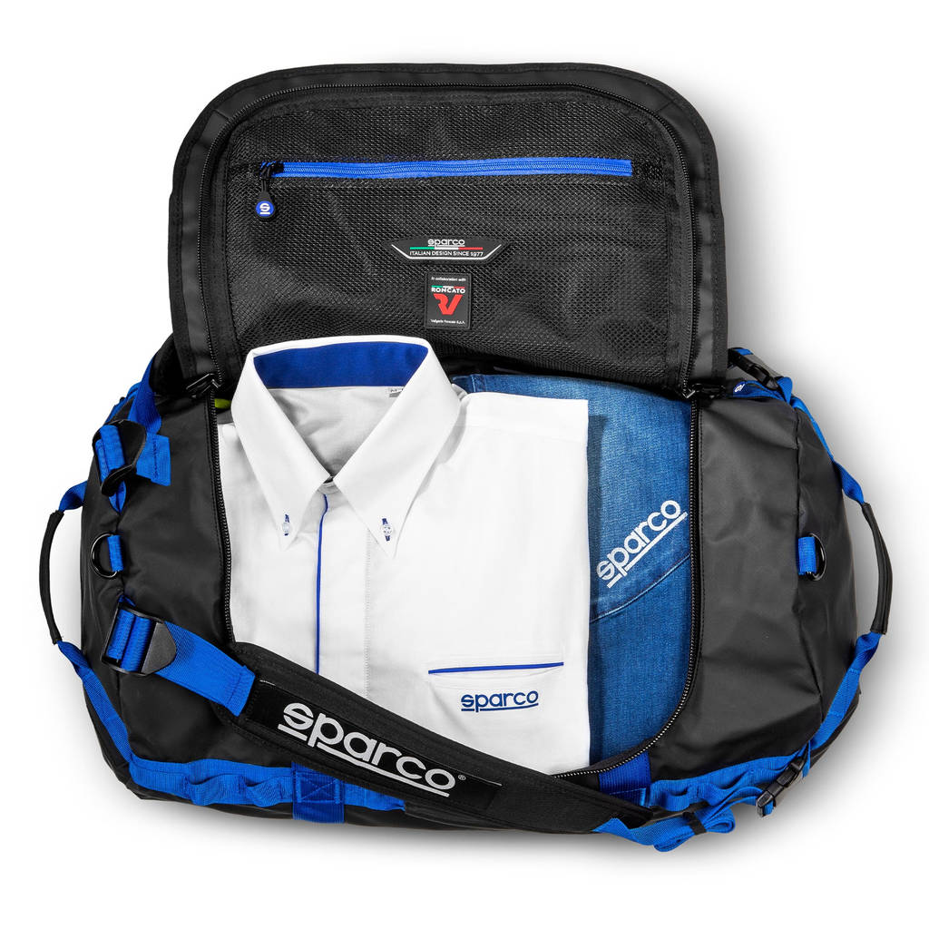 SPARCO 016443NRAZ DAKAR-S DUFFLE BAG, 53 x 32.5 x 32.5 cm, black/blue, size S Photo-2