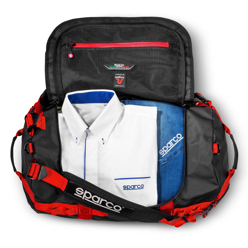 SPARCO 016443NRRS DAKAR-S DUFFLE BAG, 53 x 32.5 x 32.5 cm, black/red, size S Photo-2