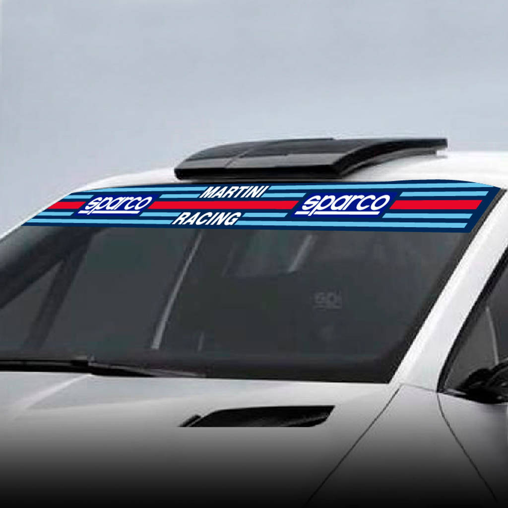 SPARCO 099097MR MARTINI RACING Sun visor strip for front wind shield, 137 x 17 cm Photo-0