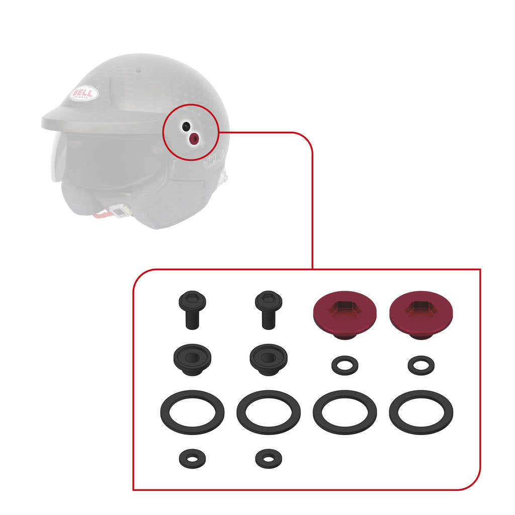 BELL 2020203 Pivot kit M10 (all 10 series helmets), red Photo-2