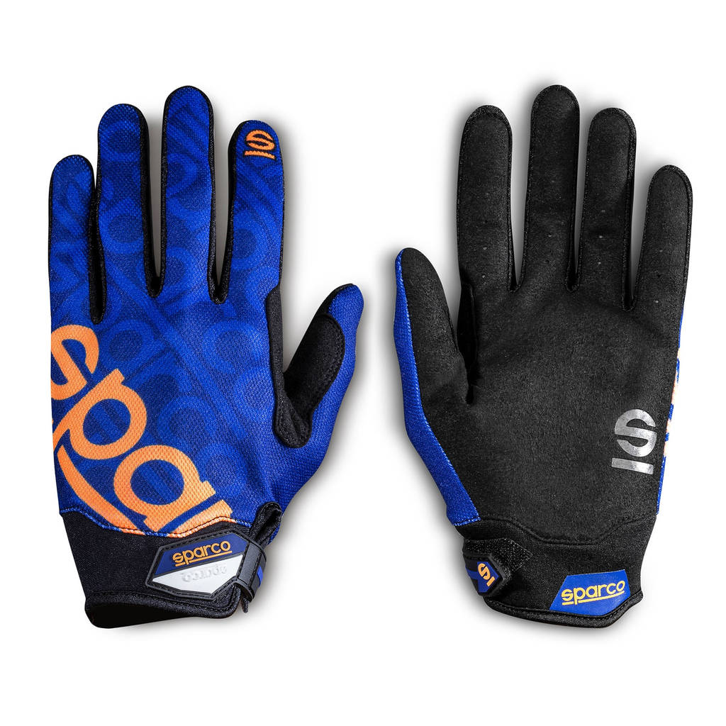 SPARCO 002093BMAF4XL Meca-3 Mechanics Gloves, navy blue/orange, size XL Photo-0