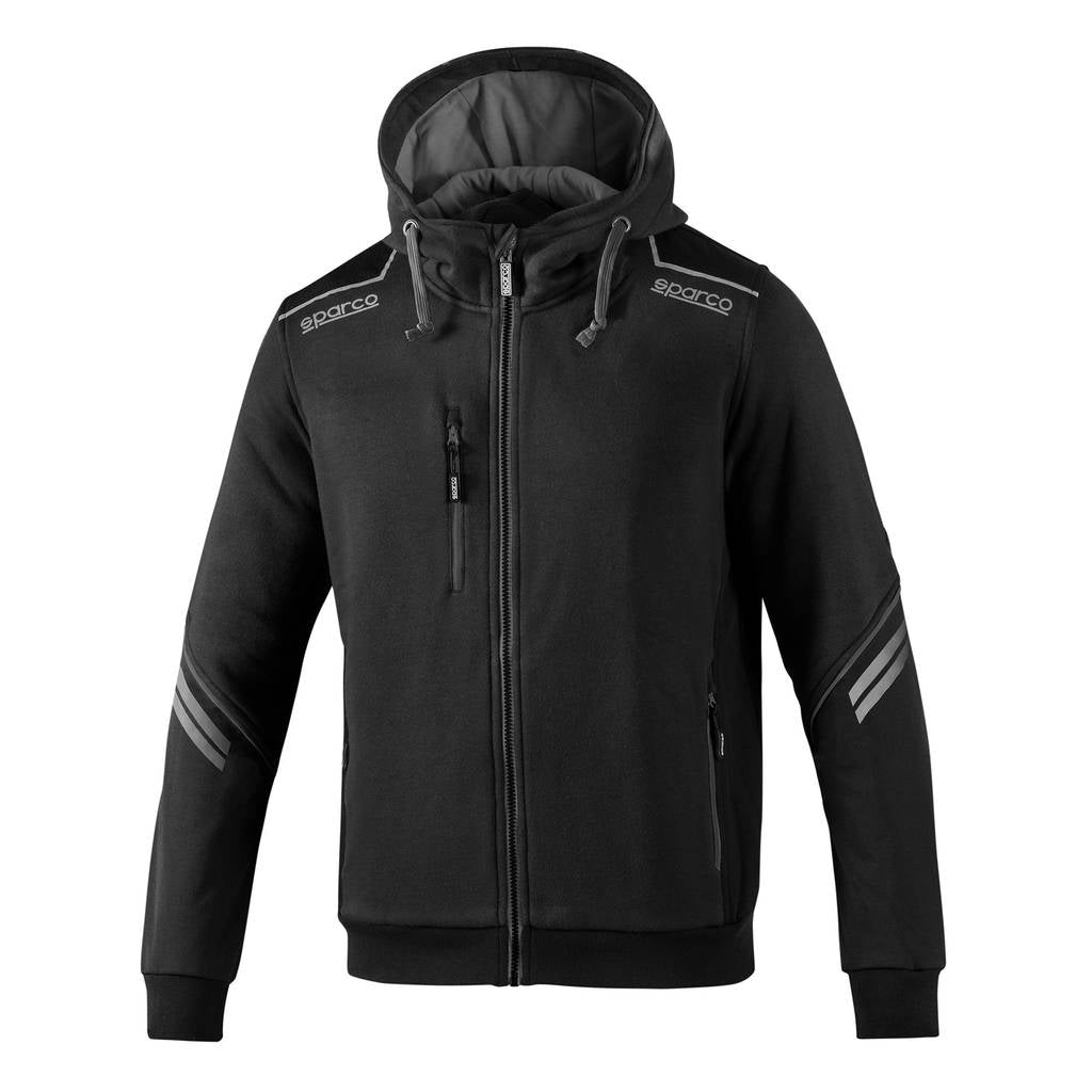 SPARCO 02414NRGS1S TECH Hooded Full Zip, black/grey, size S Photo-0