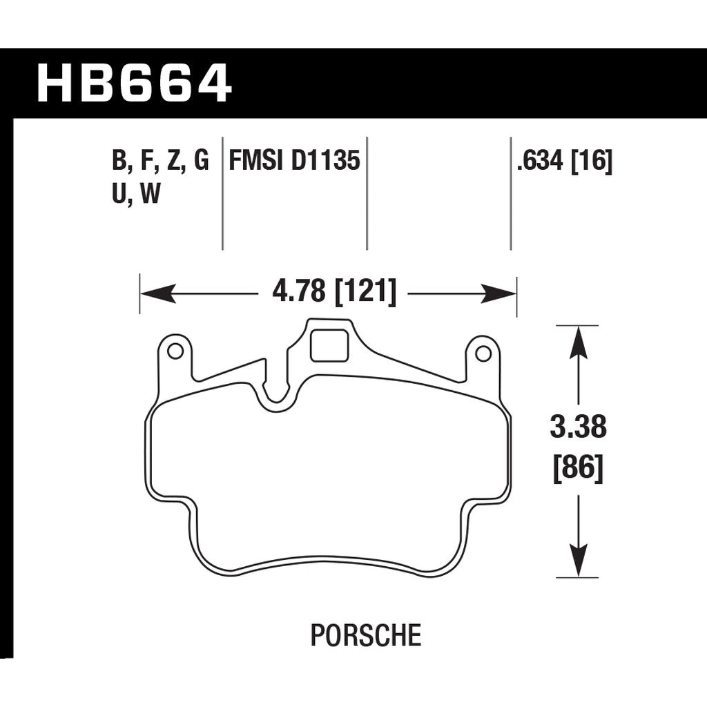 HAWK HB664D.634 Front Brake Pads ER-1 Endurance Racing for PORSCHE Cayman 3.4L 2012 Photo-2