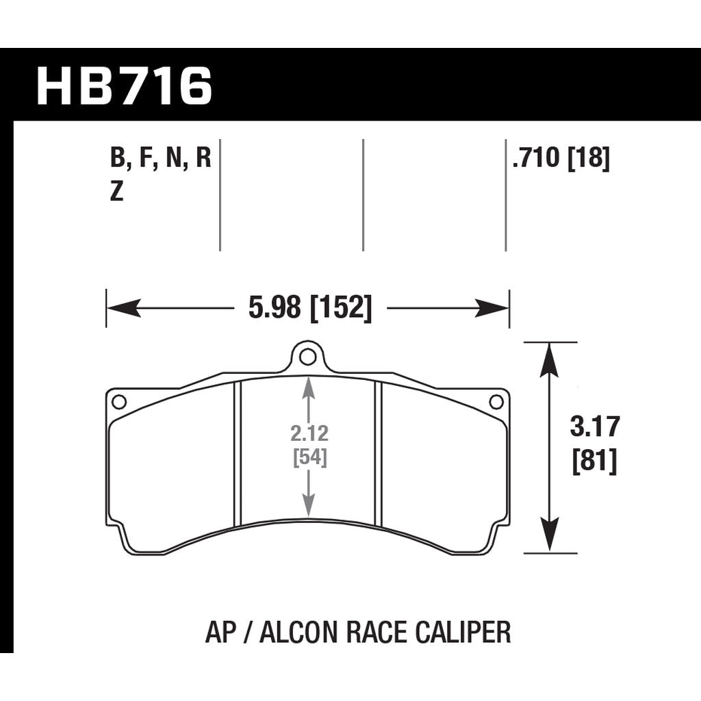 HAWK HB716U.710 Brake Pads DTC-70 Photo-2