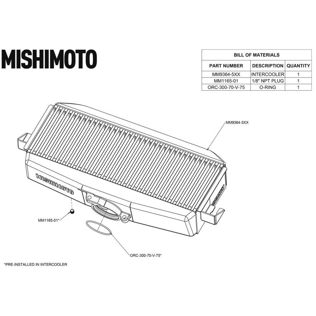 MISHIMOTO MMTMIC-ASNT-19BK Top-Mount Intercooler, Black for SUBARU Ascent 2019 Photo-5