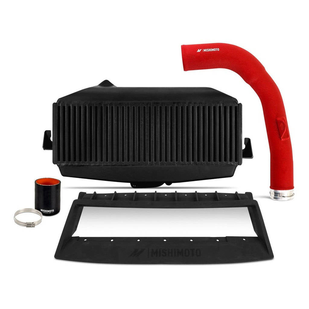 MISHIMOTO MMTMIC-WRX-22KBKRD Top Mount Intercooler Kit, Black Core, Red Pipes for SUBARU WRX 2022 Photo-0