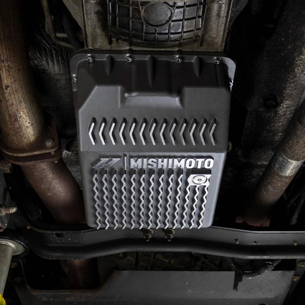 MISHIMOTO MMTP-F2D-89 Transmission Pan, Cast for Powerstroke E4OD, 4R100, 5R110, GR 1989-2010 Photo-1