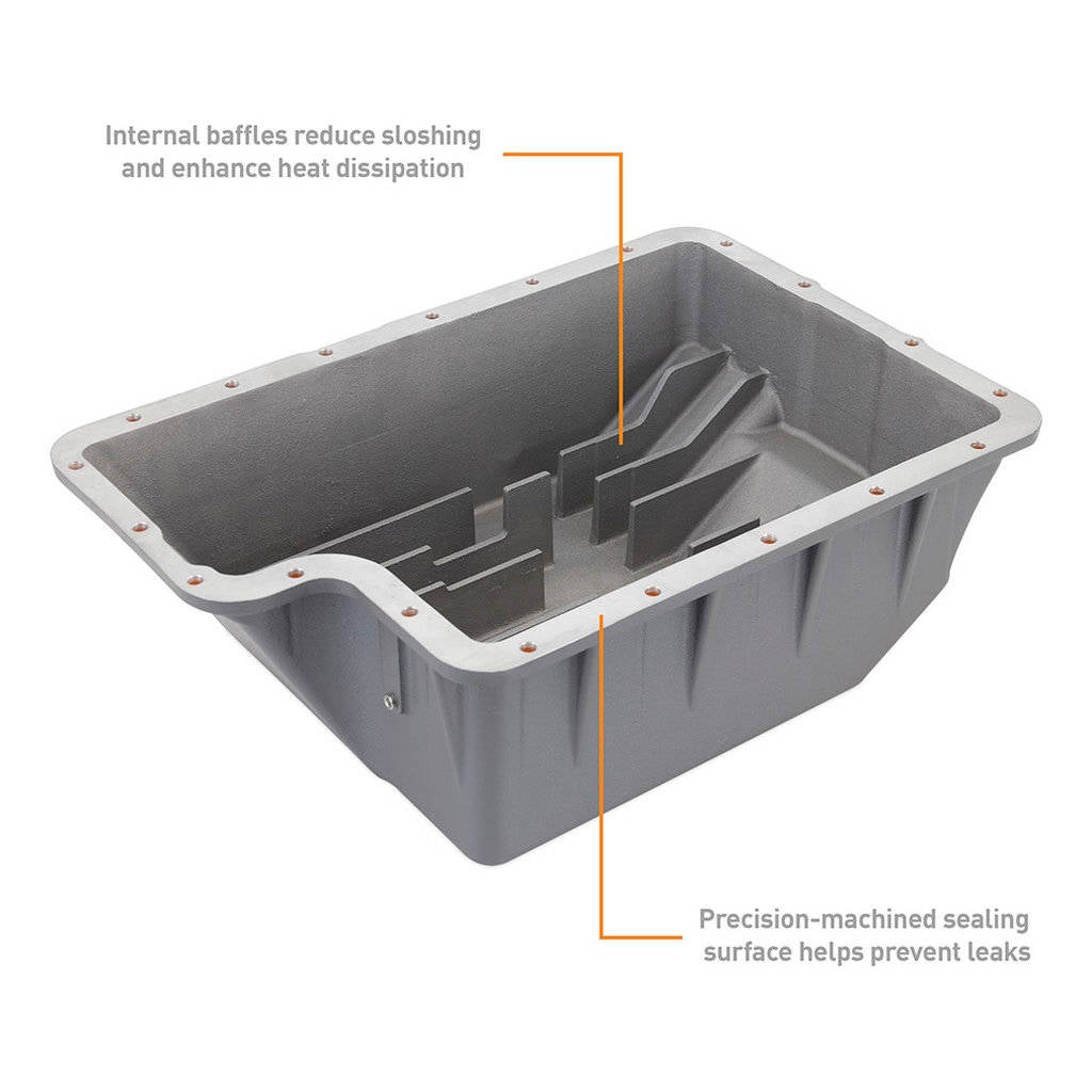 MISHIMOTO MMTP-F2D-89 Transmission Pan, Cast for Powerstroke E4OD, 4R100, 5R110, GR 1989-2010 Photo-4