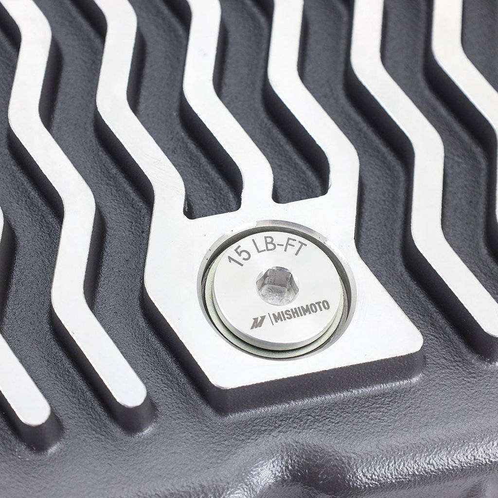 MISHIMOTO MMTP-F2D-89 Transmission Pan, Cast for Powerstroke E4OD, 4R100, 5R110, GR 1989-2010 Photo-8