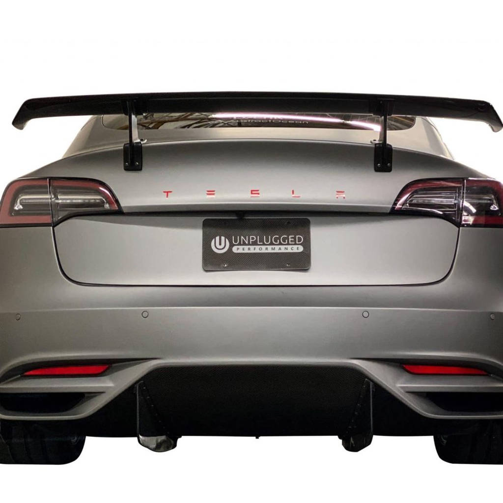 UNPLUGGED PERFORMANCE UP-M3-304-6.1 Ascension Rear Bumper, Koenigsegg KAM Limited Production, Gloss Clear for TESLA Model 3 Photo-6