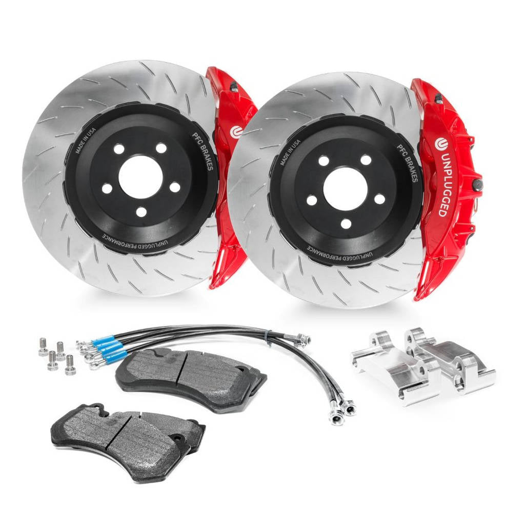 UNPLUGGED PERFORMANCE UP-M3MY-317-8.1 Big Brake Kit (front), UP x PFC 394mm Iron Rotors, Race Pads for TESLA Model 3 / Model Y Photo-3
