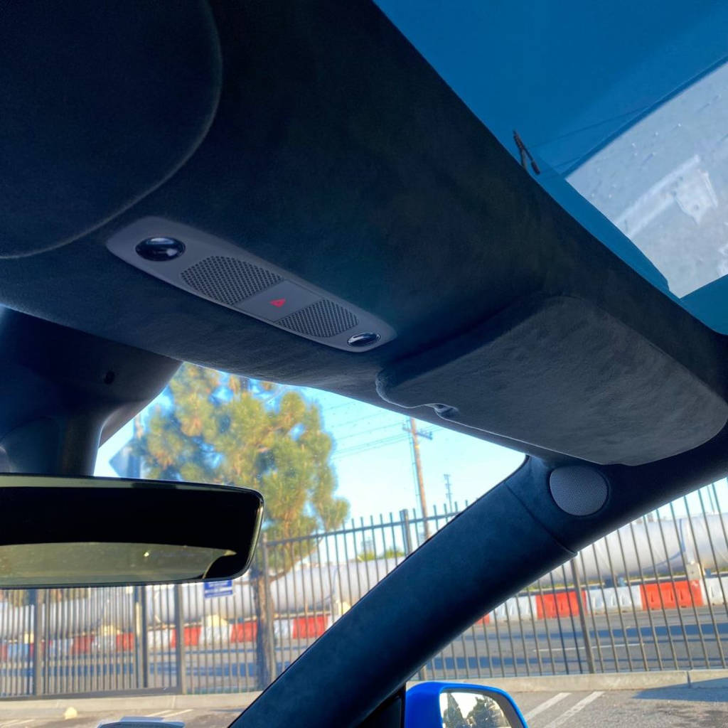 UNPLUGGED PERFORMANCE UP-M3-331-1.1 Alcantara Headliner Upgrade Kit, Charcoal Black for TESLA Model 3 2018-2020 Photo-3