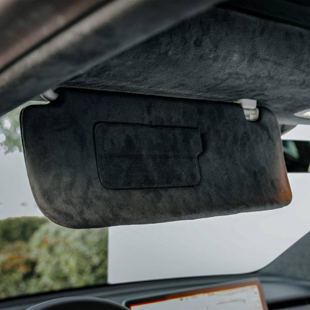 UNPLUGGED PERFORMANCE UP-M3-331-1.1 Alcantara Headliner Upgrade Kit, Charcoal Black for TESLA Model 3 2018-2020 Photo-4
