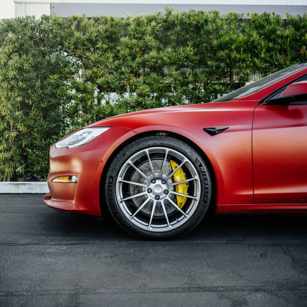 UNPLUGGED PERFORMANCE UP-UP03-DBL-003 Single Wheel UP-03, Forged, 19x11+31 - 5x120 /5x114.3 Double Drill, Satin Titanium for TESLA Model S 2021 Photo-5