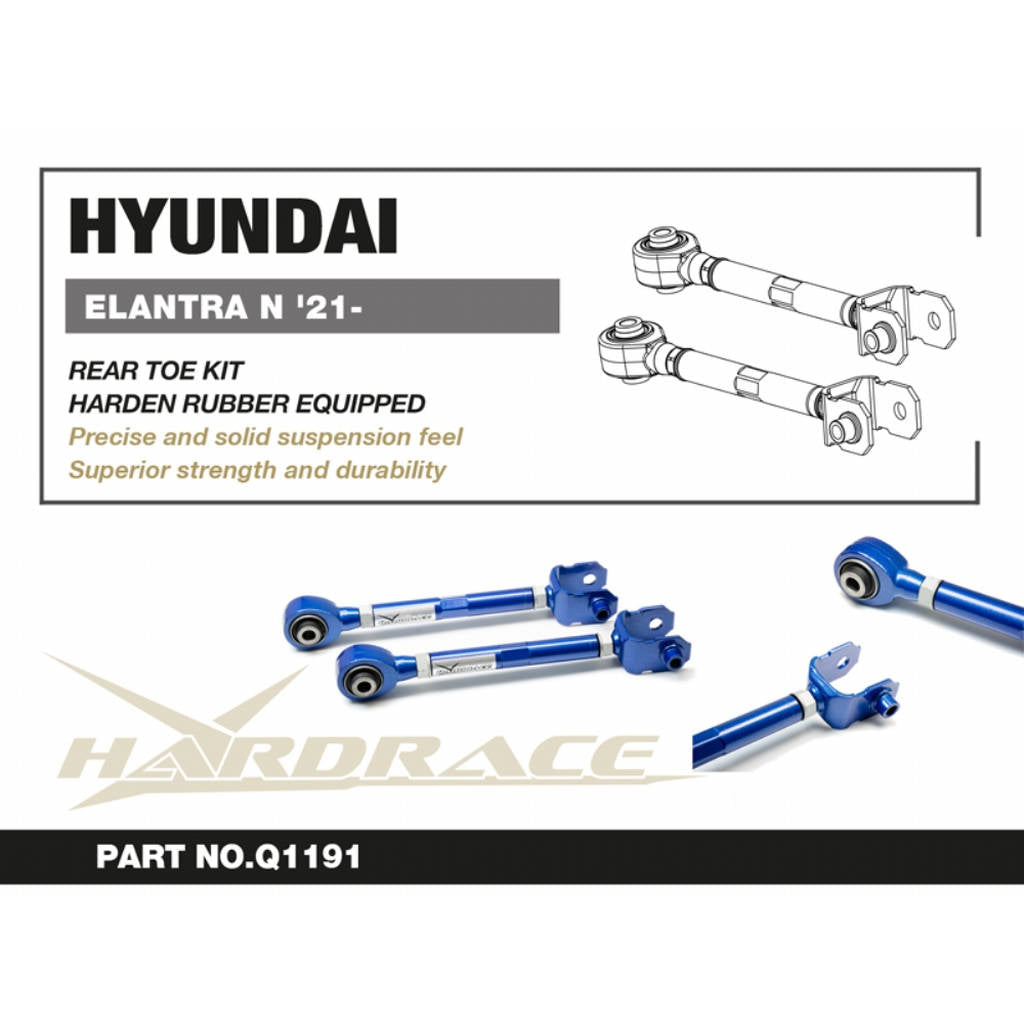 HARDRACE Q1191 Rear toe kit (harden rubber) - 2PCS/SET for HYUNDAI ELANTRA N '21- Photo-1