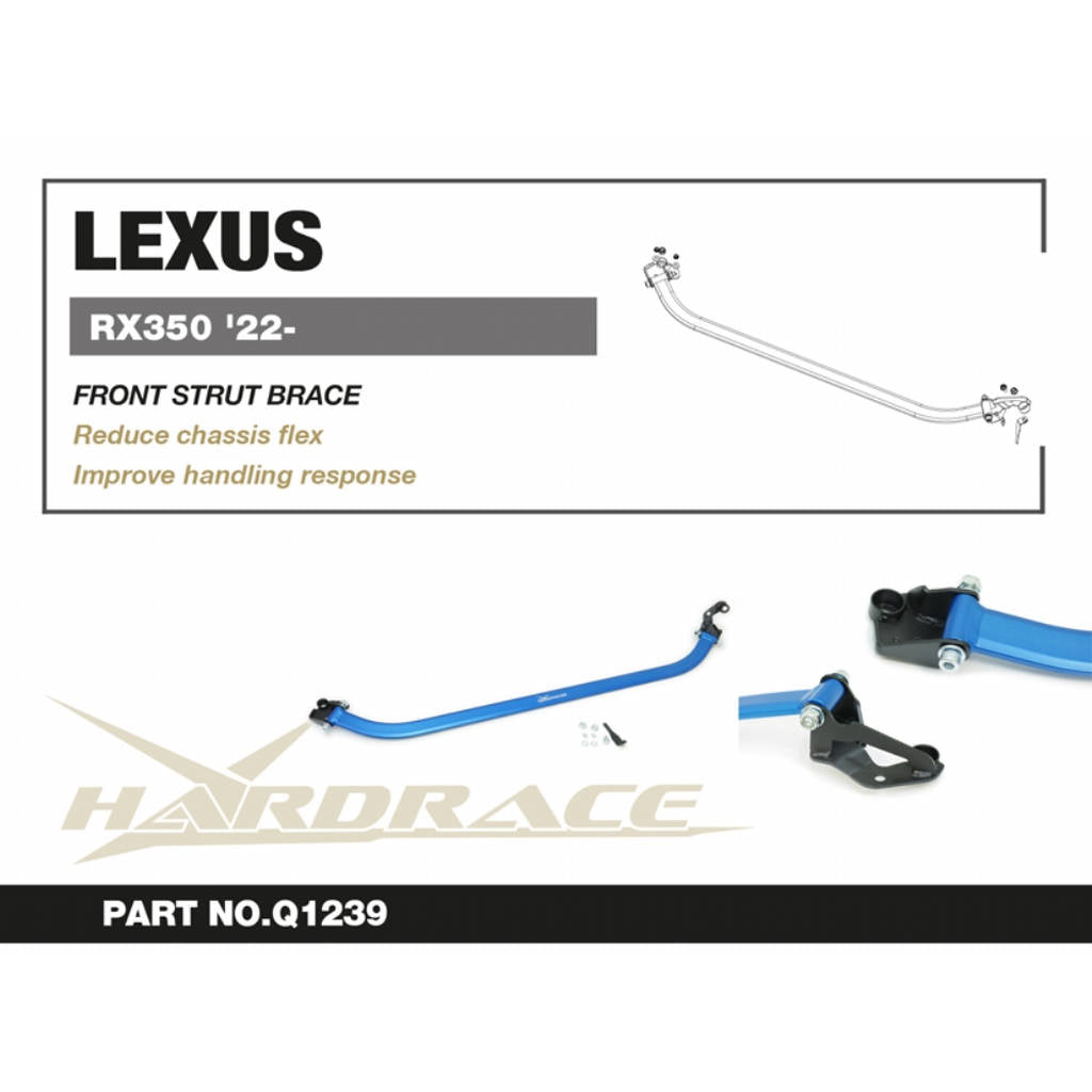 HARDRACE Q1239 Front strut brace - 1PCS/SET FOR LHD USE for LEXUS RX '22- Photo-2