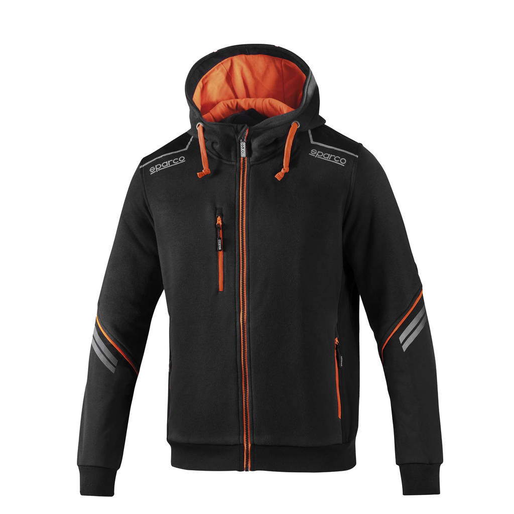 SPARCO 02414NRAF4XL Mechanic's tech Hooded full zip TW black/orange XL Photo-0
