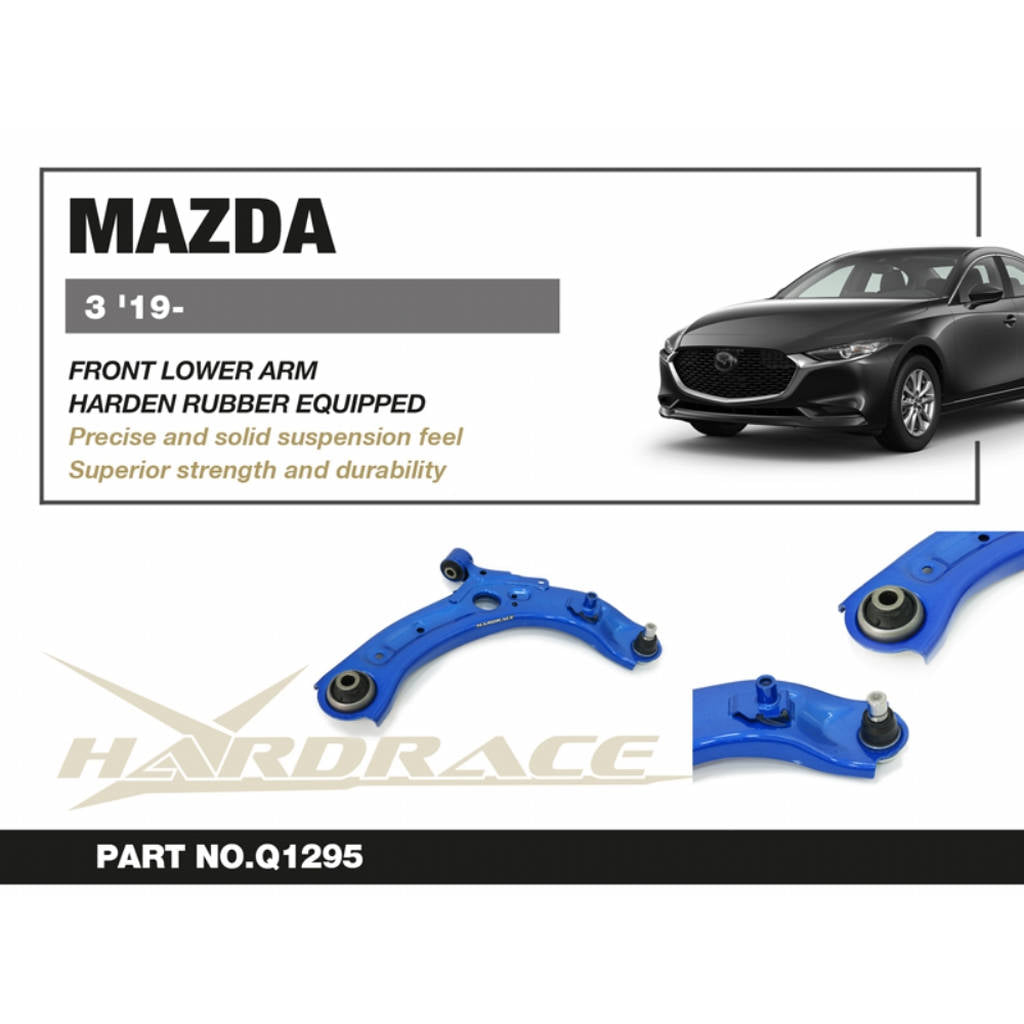 HARDRACE Q1295 Front lower arm (harden rubber) 2pcs/set for MAZDA 3 2019+ Photo-1