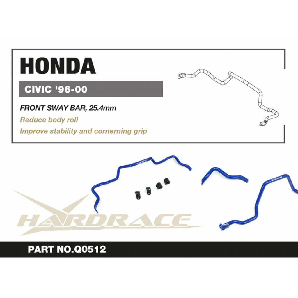 HARDRACE Q0512 Front Sway Bar, 25.4mm - 5PCS / SET for HONDA CIVIC EK 96-00 Photo-2
