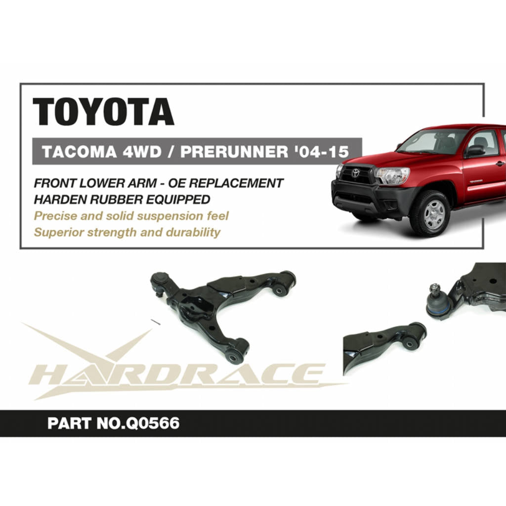 HARDRACE Q0566 Front Lower Arm - OE Replacement (Harden Rubber) - 2PCS / SET for TOYOTA TACOMA '04-15 Photo-1