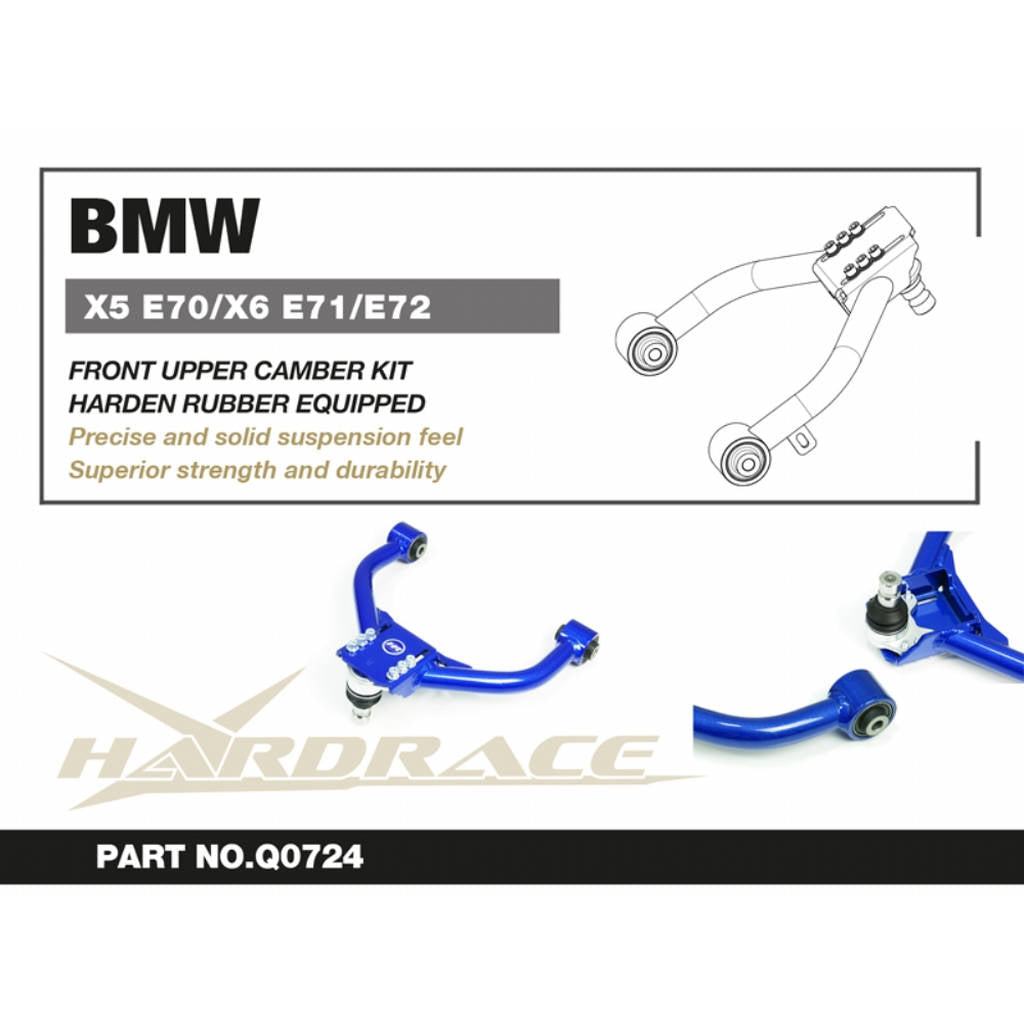 HARDRACE Q0724 Front Upper Camber Kit (Harden Rubber) - 2PCS / SET for BMW X5 E70 / F15 / X6 E71 / E72 / F16 Photo-1