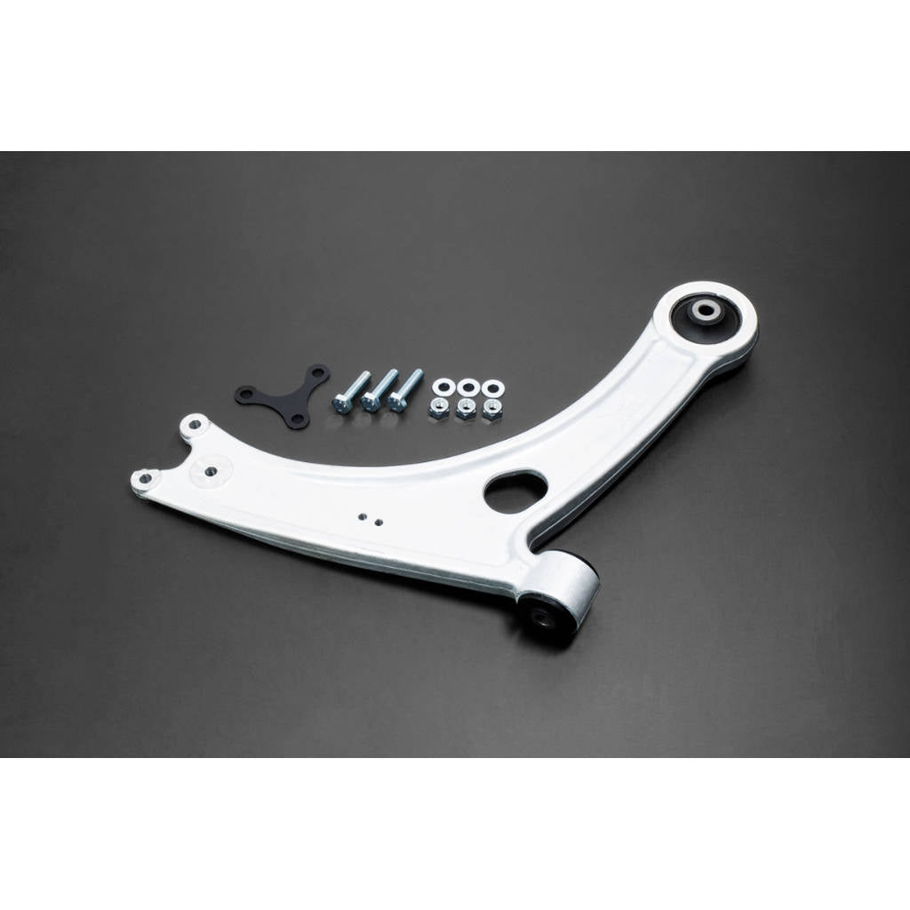 HARDRACE Q0804 Front Lower Control Arm - FORGED ALUMINUM (Harden Rubber) - 2PCS / SET for VW GOLF '12-20- / T-ROC '17- / AUDI A3 '12-20- / Q2 '16- / SKODA OCTAVIA '12-21 Photo-0