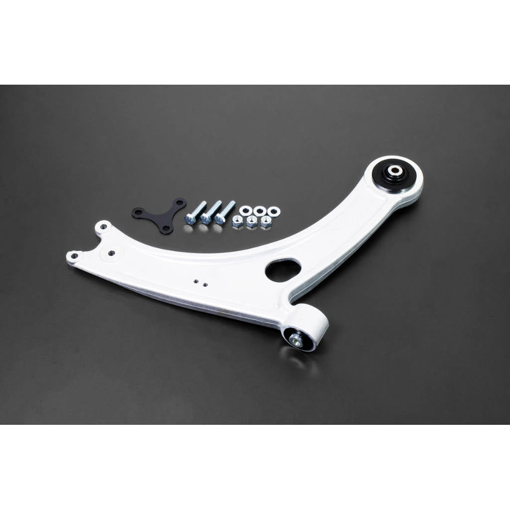 HARDRACE Q0822 Front Lower Control Arm - FORGED ALUMINUM (Pillow Ball) - 2PCS / SET for VW GOLF '12-20- / T-ROC '17- / AUDI A3 '12-20- / Q2 '16- / SKODA OCTAVIA '12-21 Photo-0