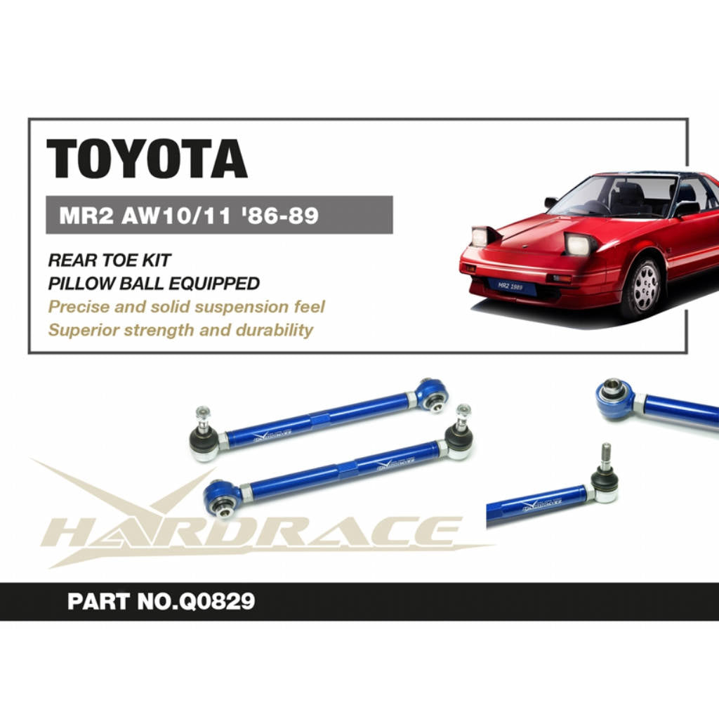 HARDRACE Q0829 Rear Toe Kit (Pillow Ball) - 2PCS / SET for TOYOTA MR2 AW10 / 11 '86-89 Photo-1