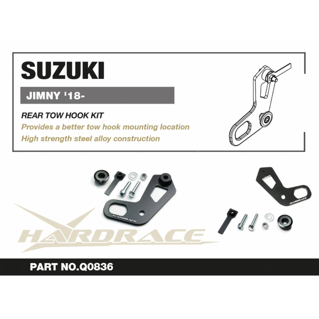 HARDRACE Q0836 Rear TOW HOOK Kit - 1PCS / SET for SUZUKI JIMNY '18- Photo-2