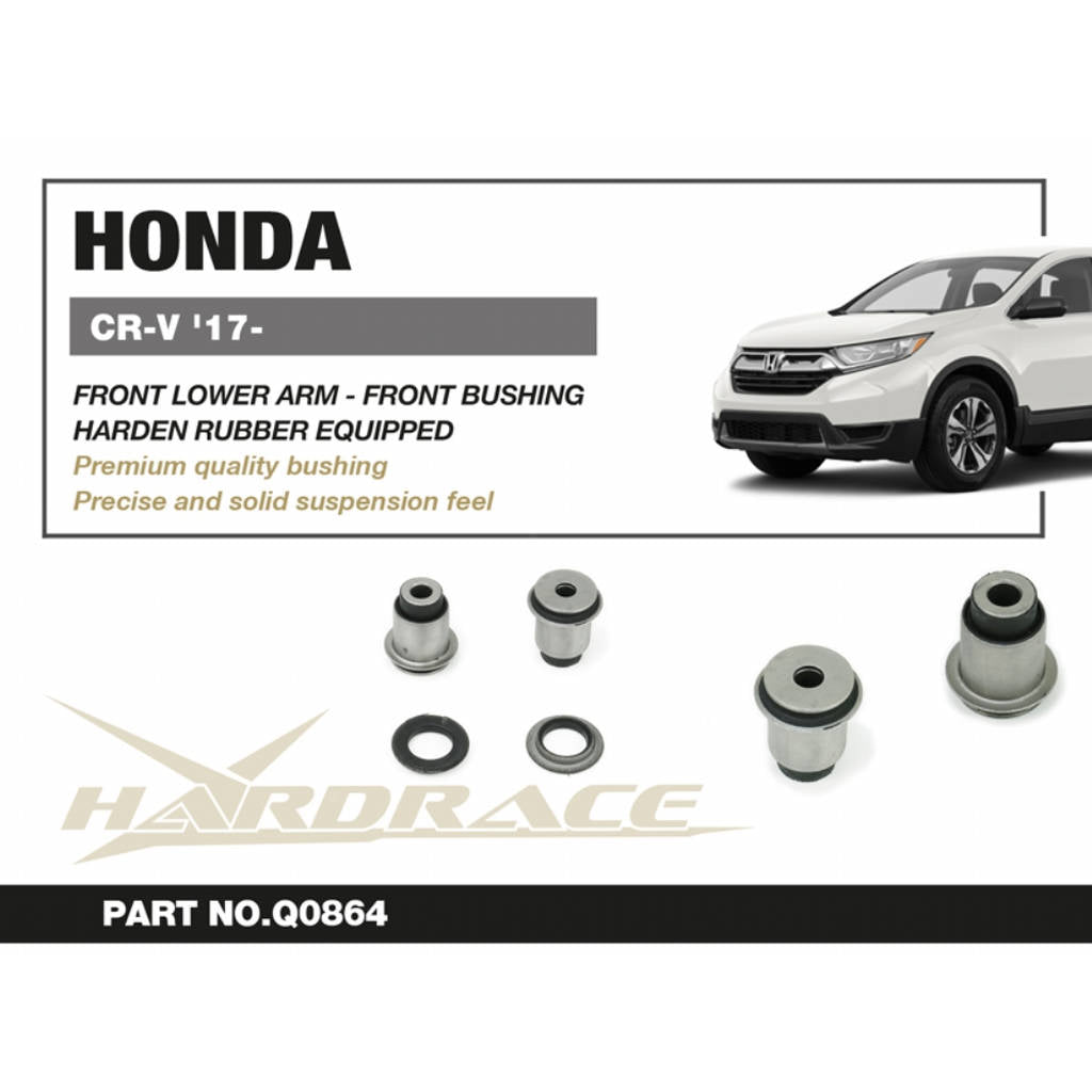 HARDRACE Q0864 Front Lower Arm -Front Bushing Kit (Harden Rubber) - 4PCS / SET for HONDA CR-V '17- Photo-1