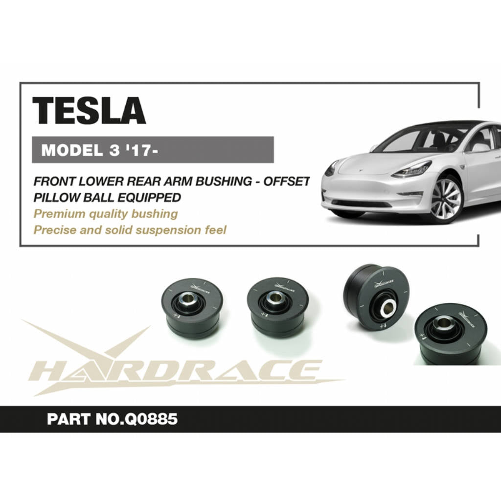 HARDRACE Q0885 Front Lower-Rear Arm Bushing - OFFSET FUNCTION (Pillow Ball) - 2PCS / SET for TESLA MODEL 3 '17- Photo-1