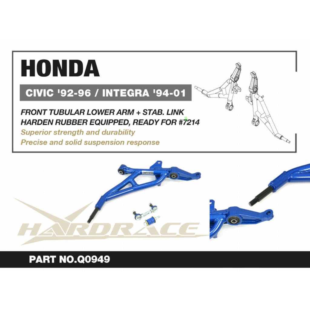 HARDRACE Q0949 Rear Toe Control ARM(Pillow Ball) 2PCS / SET for HONDA CIVIC '92-96 / INTEGRA '94-01 Photo-2