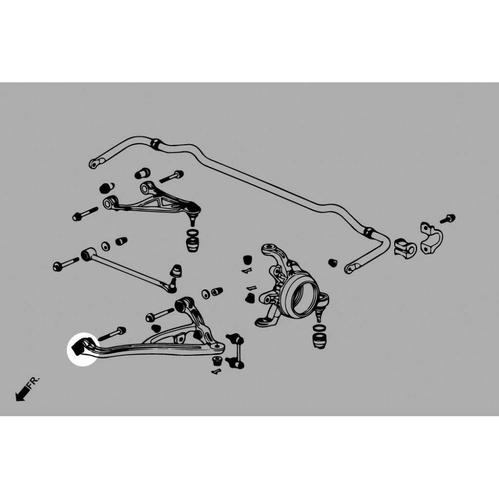 HARDRACE Q0965 Rear Lower Arm Bushing -Front BODYSIDE (Harden Rubber) - 6PCS / SET for HONDA S2000 '99-09 Photo-7