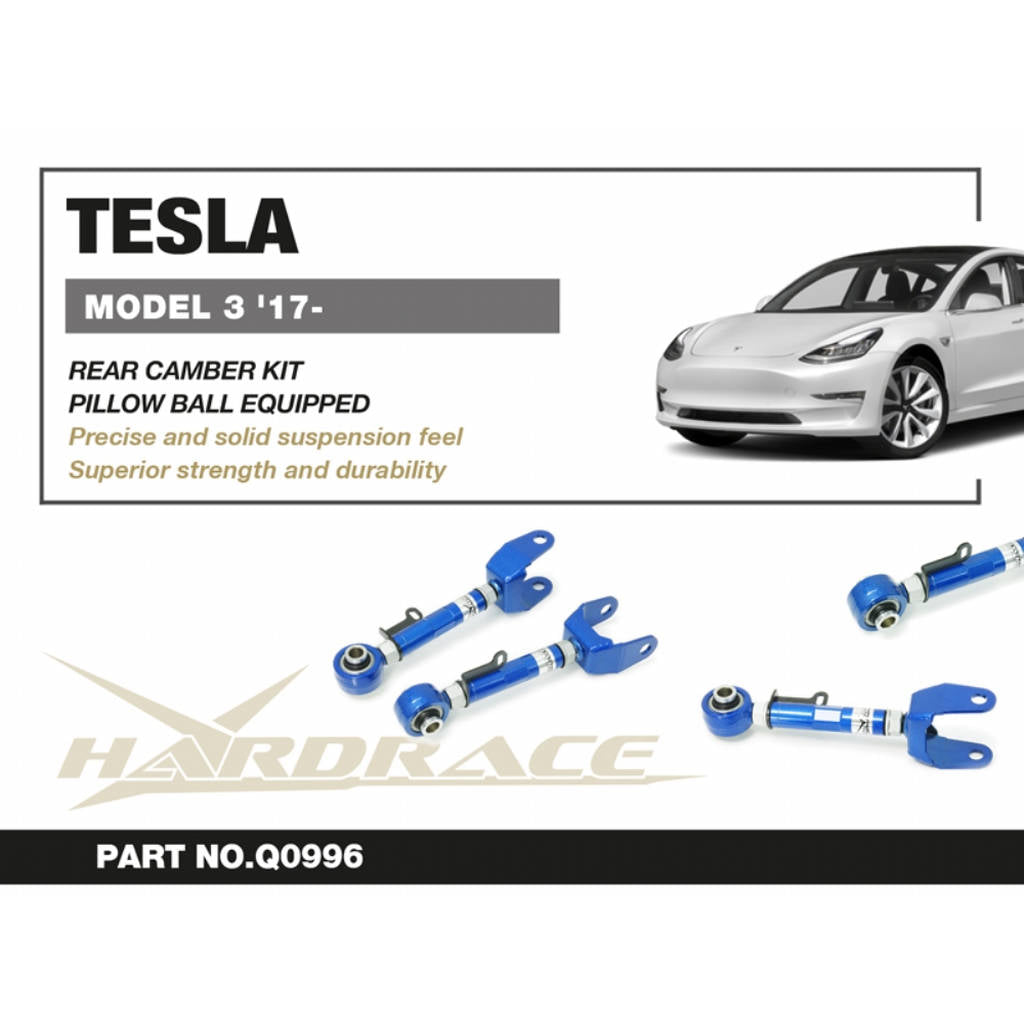 HARDRACE Q0996 Rear Camber Kit (Pillow Ball) - 2PCS / SET for TESLA MODEL 3 '17- Photo-1