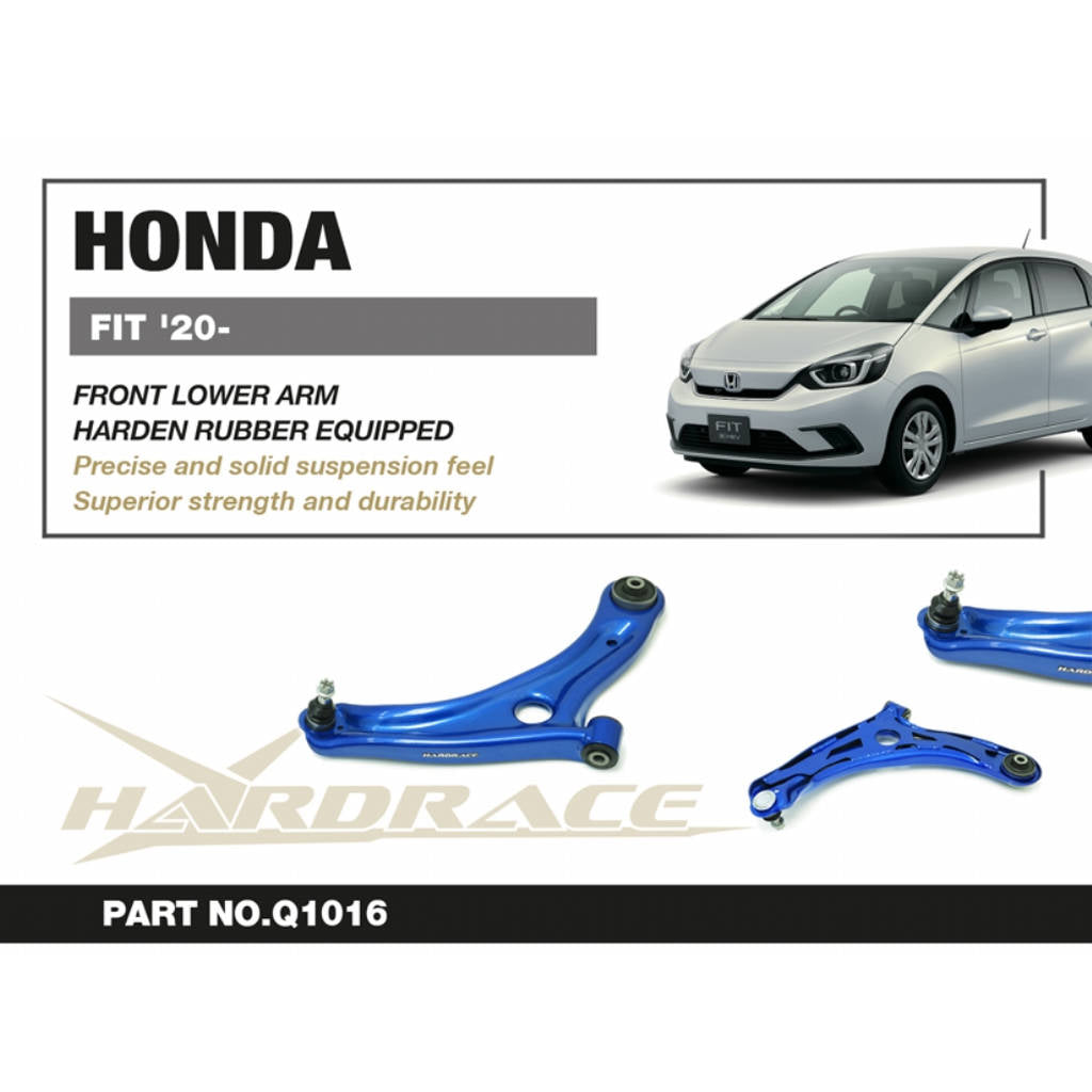 HARDRACE Q1016 Front Lower Control Arm (Harden Rubber) - 2PCS / SET for HONDA FIT GR '20- Photo-1