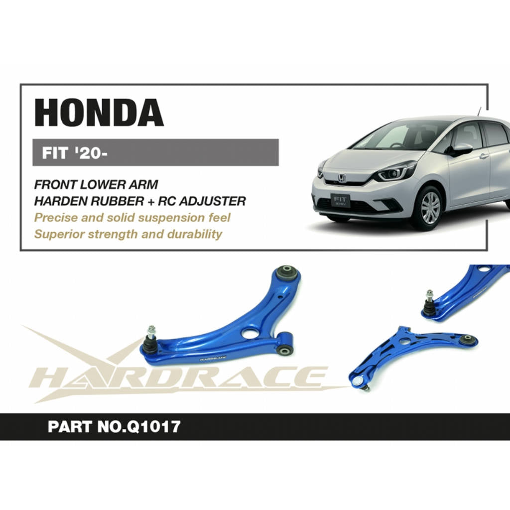 HARDRACE Q1017 Front Lower Control Arm (ROLL CENTER ADJUSTER / Harden Rubber) - 2PCS / SET for HONDA FIT GR '20- Photo-2