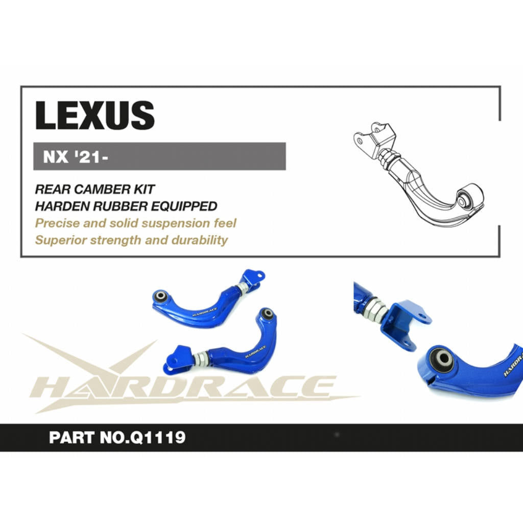 HARDRACE Q1119 Rear Camber Kit (Harden Rubber) - 2PCS / SET for LEXUS NX '21- / UX300E '18- / TOYOTA RAV4 PHV '19- / Photo-2
