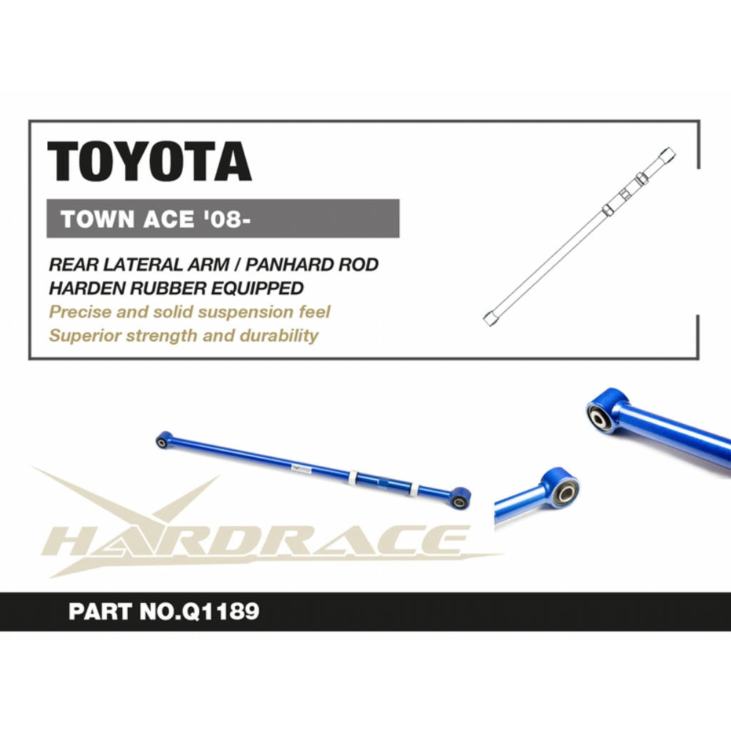 HARDRACE Q1189 Rear LATERAL Arm / PANHARD ROD (Harden Rubber) - 1PCS / SET for TOYOTA TOWN ACE '08- Photo-1
