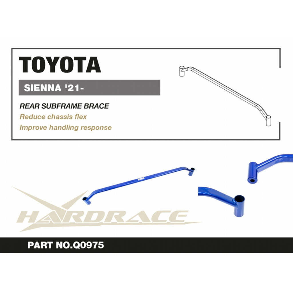 HARDRACE Q0975 Rear SUBFRAME Brace - 1PCS / SET for TOYOTA SIENNA '21- Photo-1