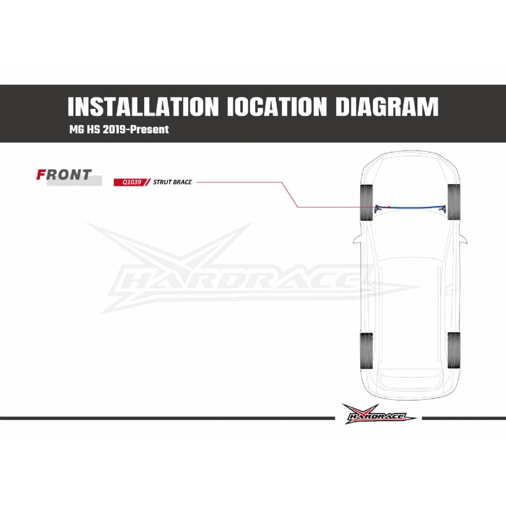 HARDRACE Q1039 Front STRUT Brace - 1PCS / SET for MG HS '19- Photo-6