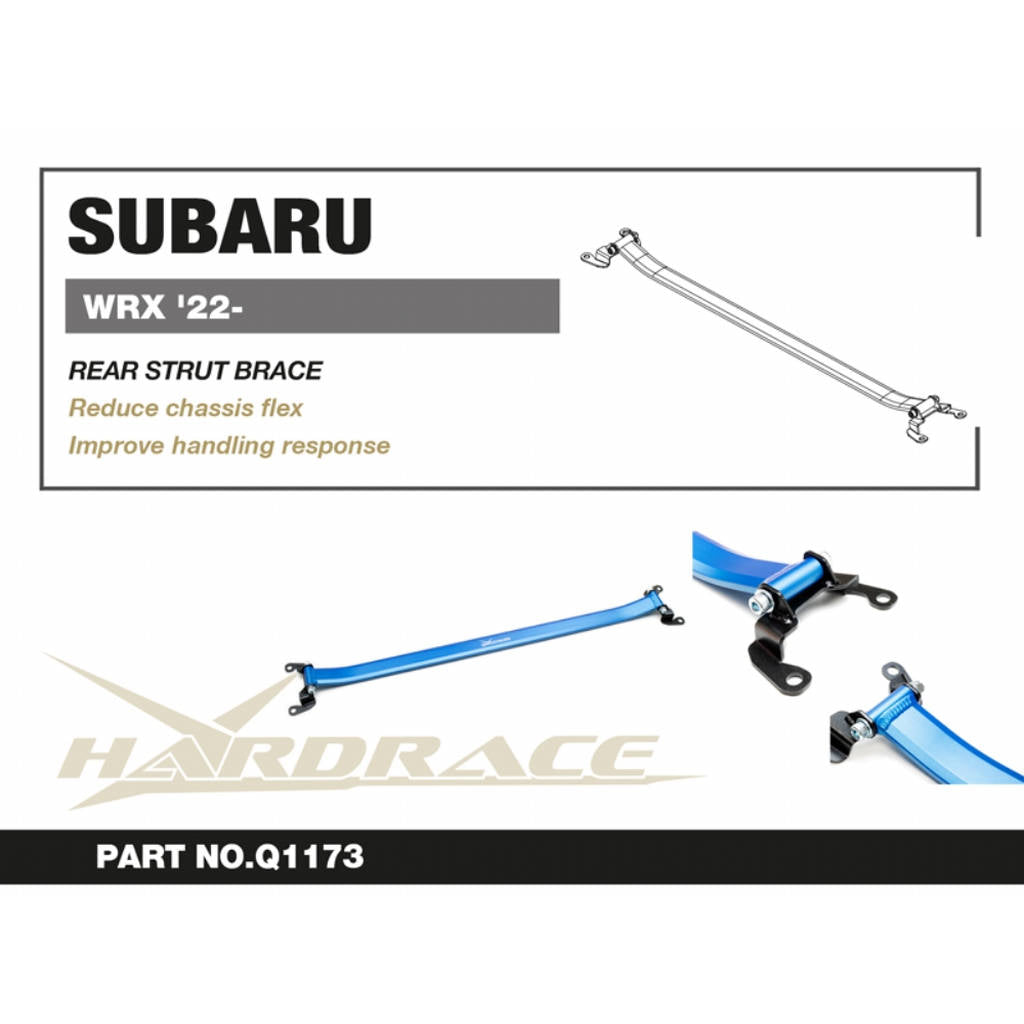 HARDRACE Q1173 Rear STRUT Brace - 1PCS / SET for SUBARU WRX SEDAN '22- Photo-2