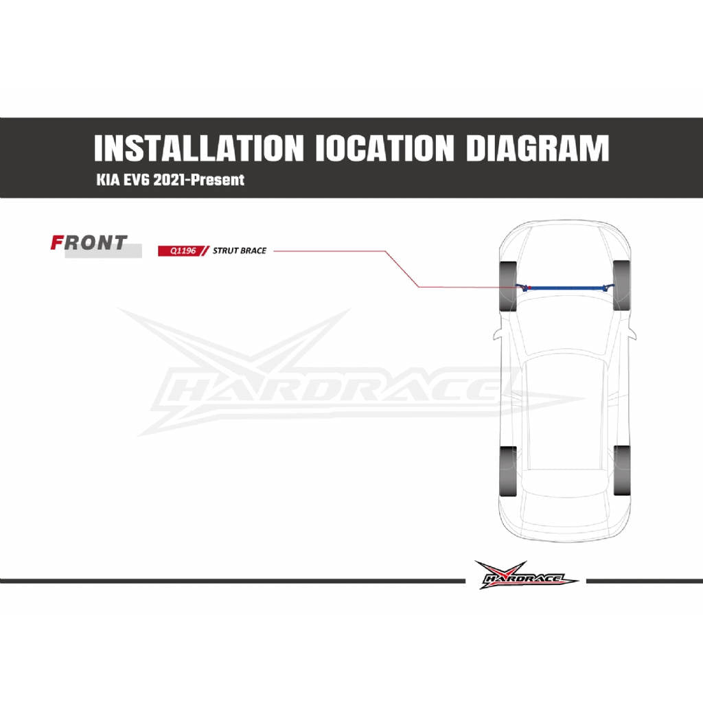 HARDRACE Q1196 Front STRUT Brace - 1PCS / SET for KIA EV6 '21- Photo-5