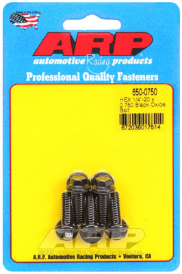 ARP 650-0750 SAE Bolt Kit 1/4-20 x 0.750 hex black oxide bolts Photo-0