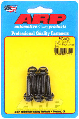 ARP 650-1000 SAE Bolt Kit 1/4-20 X 1.000 hex black oxide bolts Photo-0