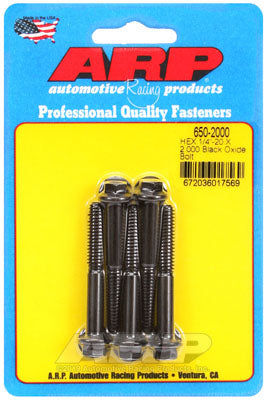 ARP 650-2000 SAE Bolt Kit 1/4-20 X 2.000 hex black oxide bolts Photo-0