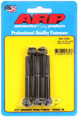 ARP 650-2250 SAE Bolt Kit 1/4-20 X 2.250 hex black oxide bolts Photo-0