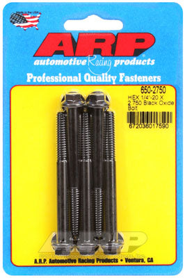 ARP 650-2750 SAE Bolt Kit 1/4-20 X 2.750 hex black oxide bolts Photo-0