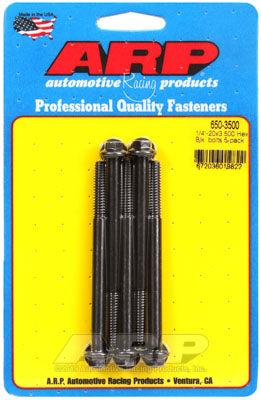 ARP 650-3500 SAE Bolt Kit 1/4-20 X 3.500 hex black oxide bolts Photo-0