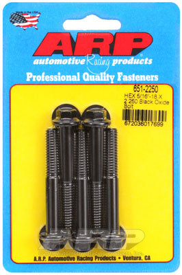 ARP 651-2250 SAE Bolt Kit 5/16-18 X 2.250 hex black oxide bolts Photo-0