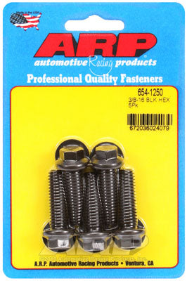 ARP 654-1250 SAE Bolt Kit 3/8-16 x 1.250 hex 7/16 wrenching black oxide bolts Photo-0